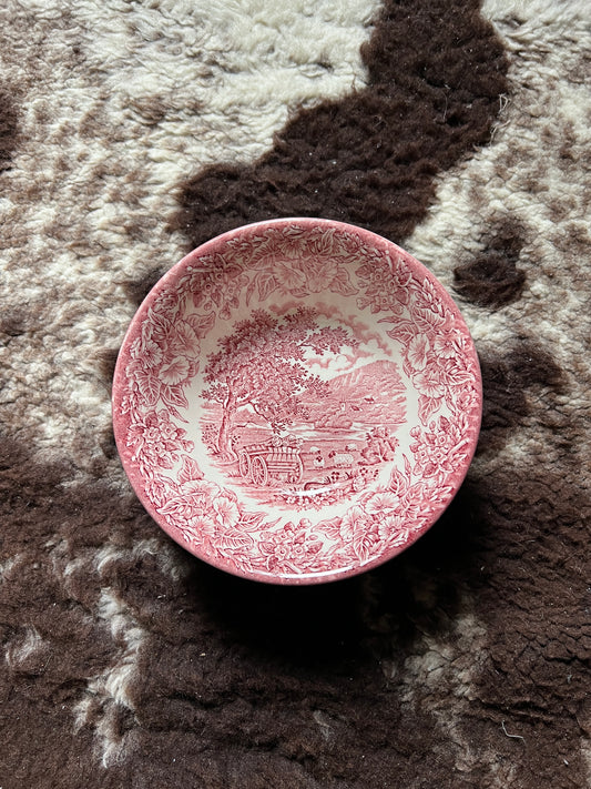English Ironstone Tableware Schüssel Rot & Weiß 16cm