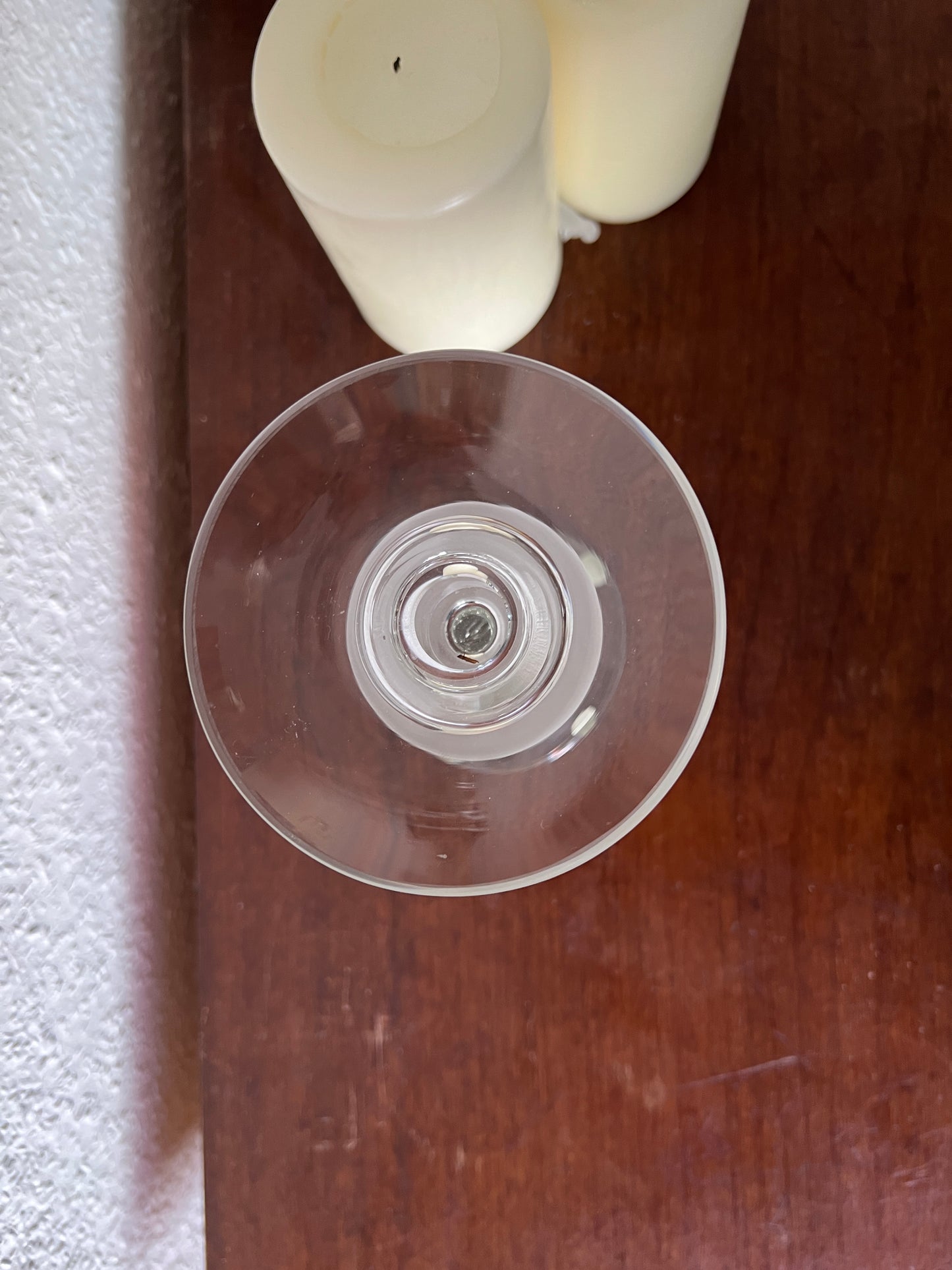 Eleganter Glas-Kerzenhalter mit geschwungenem Stiel Vintage Mid-Century Modern