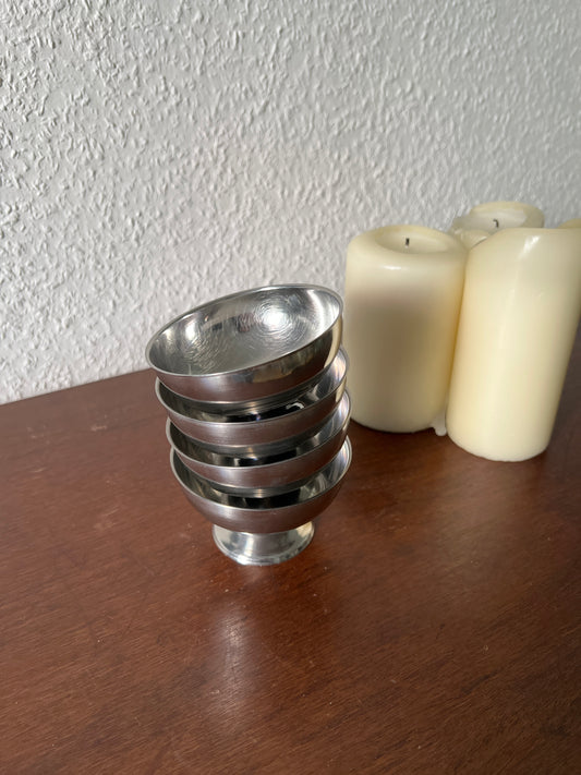 4er Set Dessertschalen Edelstahl 18/8 Stainless Steel französische Champagnergläser Eiscremebecher Dekoration MCM