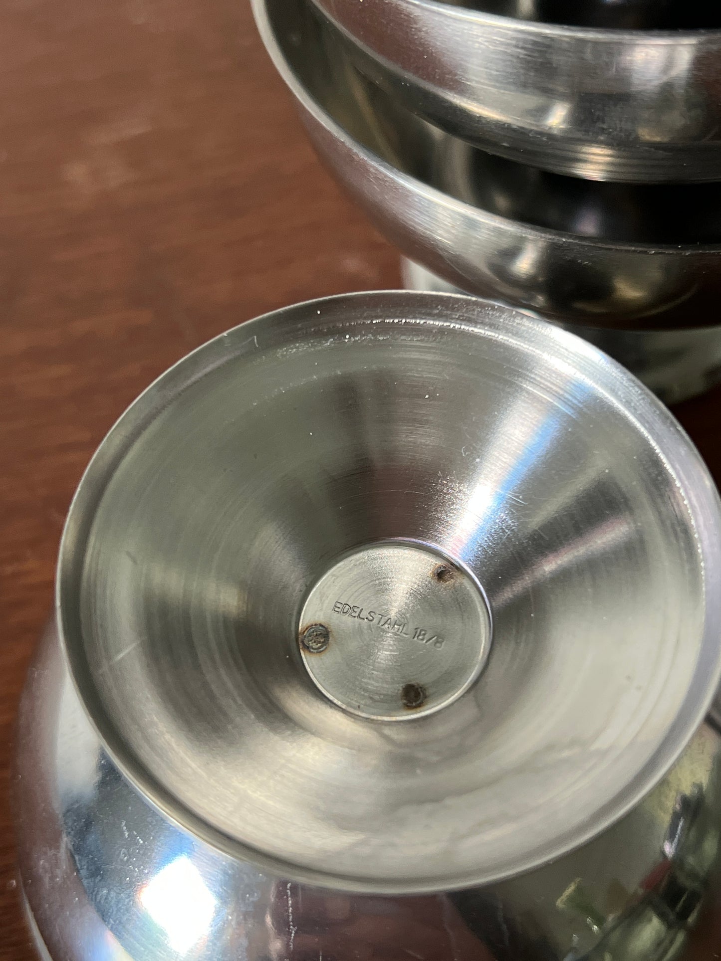 4er Set Dessertschalen Edelstahl 18/8 Stainless Steel französische Champagnergläser Eiscremebecher Dekoration MCM
