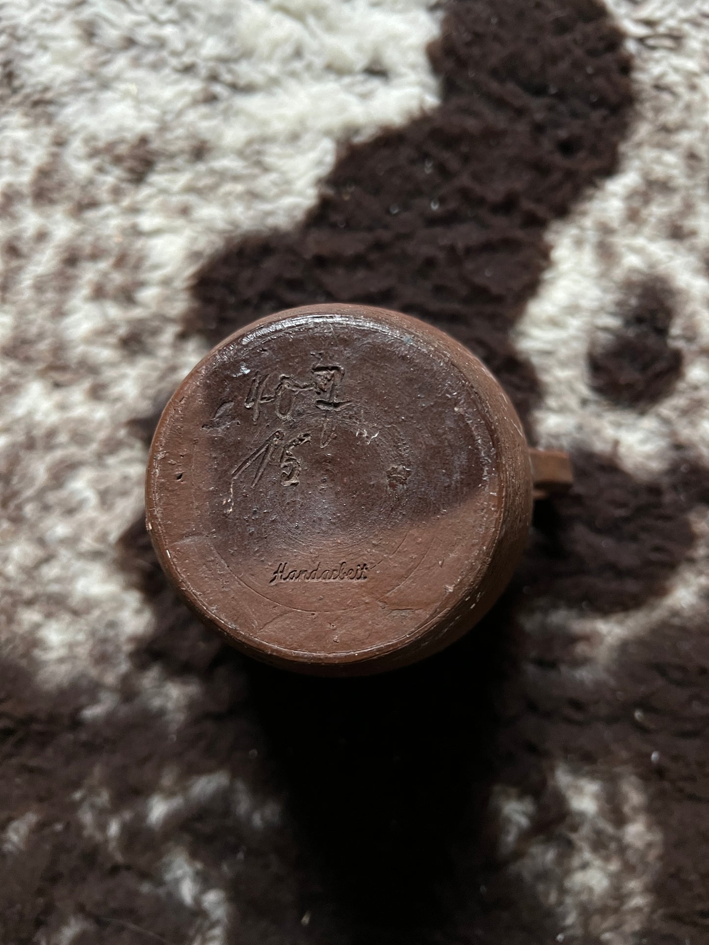 Krug Braun Keramik Handgemacht Vintage