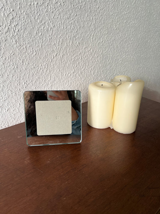 formano Spiegel Bilderrahmen Mundgeblasen Klein Quadrat abgerundet Vintage 90er MCM Modern