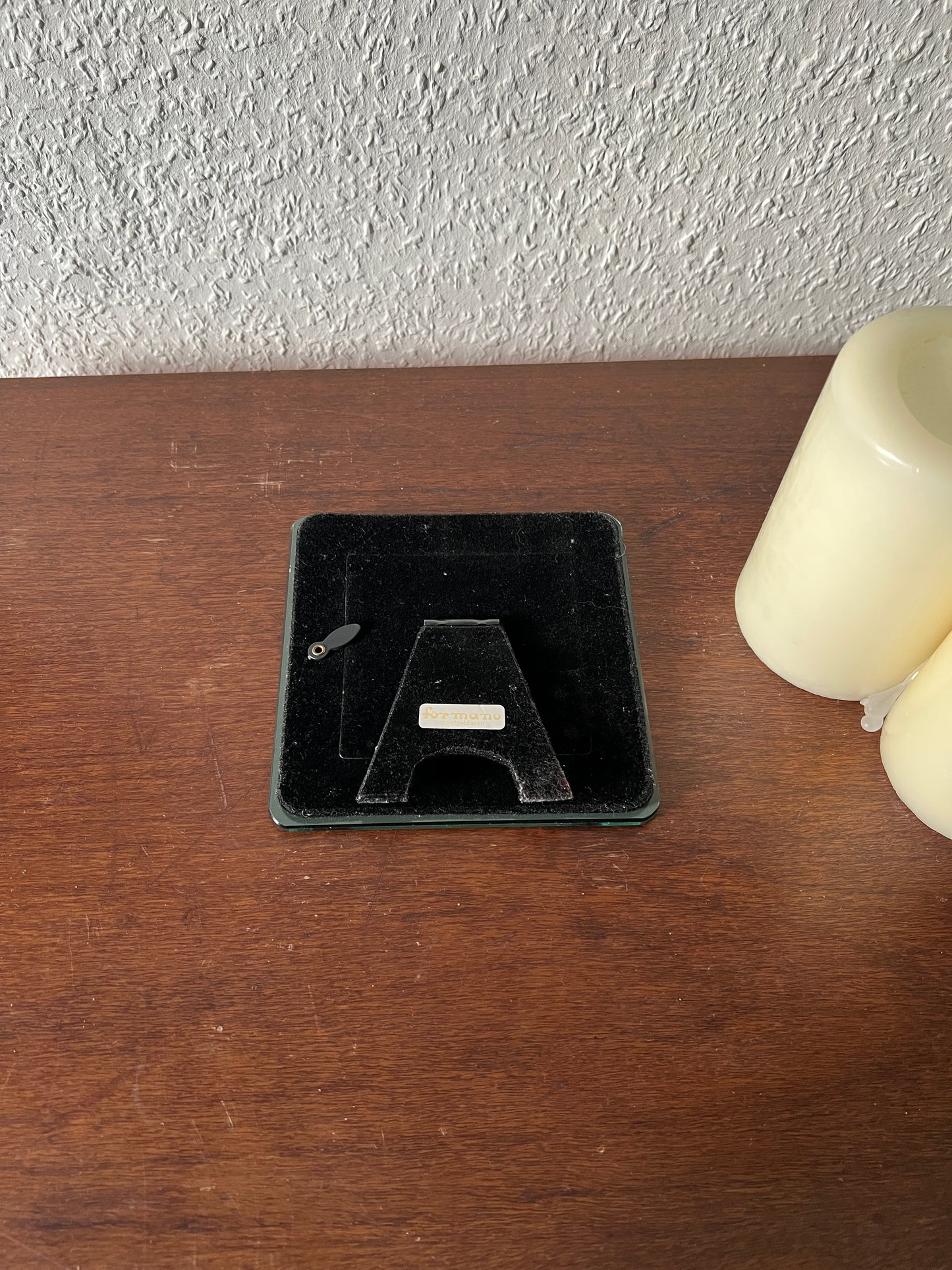 formano Spiegel Bilderrahmen Mundgeblasen Klein Quadrat abgerundet Vintage 90er MCM Modern