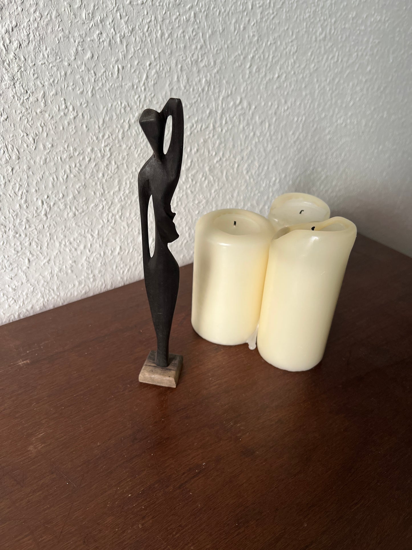 Holzfigur Schwarz Schmal Afrikanischer Stil Vintage 80s/90s