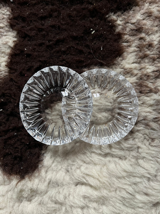 2x Vintage Kristall Untersetzer 9cm