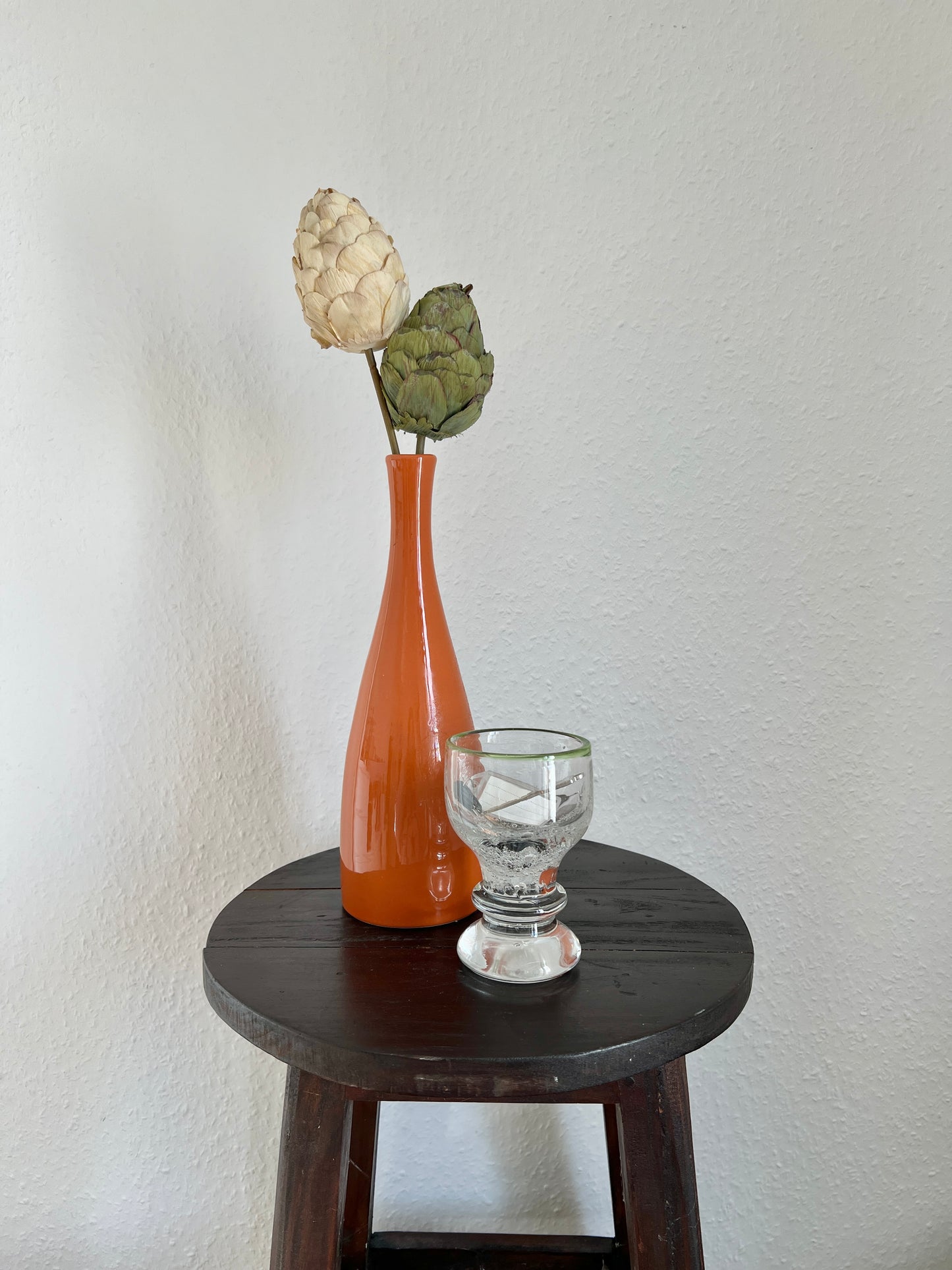 Eisch Glas Grün Rand Luftblasen "Waldperle" Vintage Mid-Century Modern