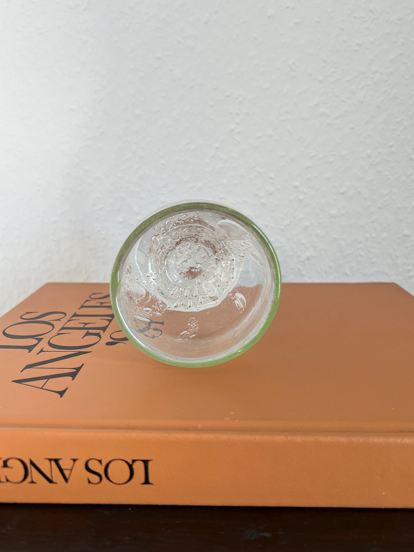 Eisch Glas Grün Rand Luftblasen "Waldperle" Vintage Mid-Century Modern
