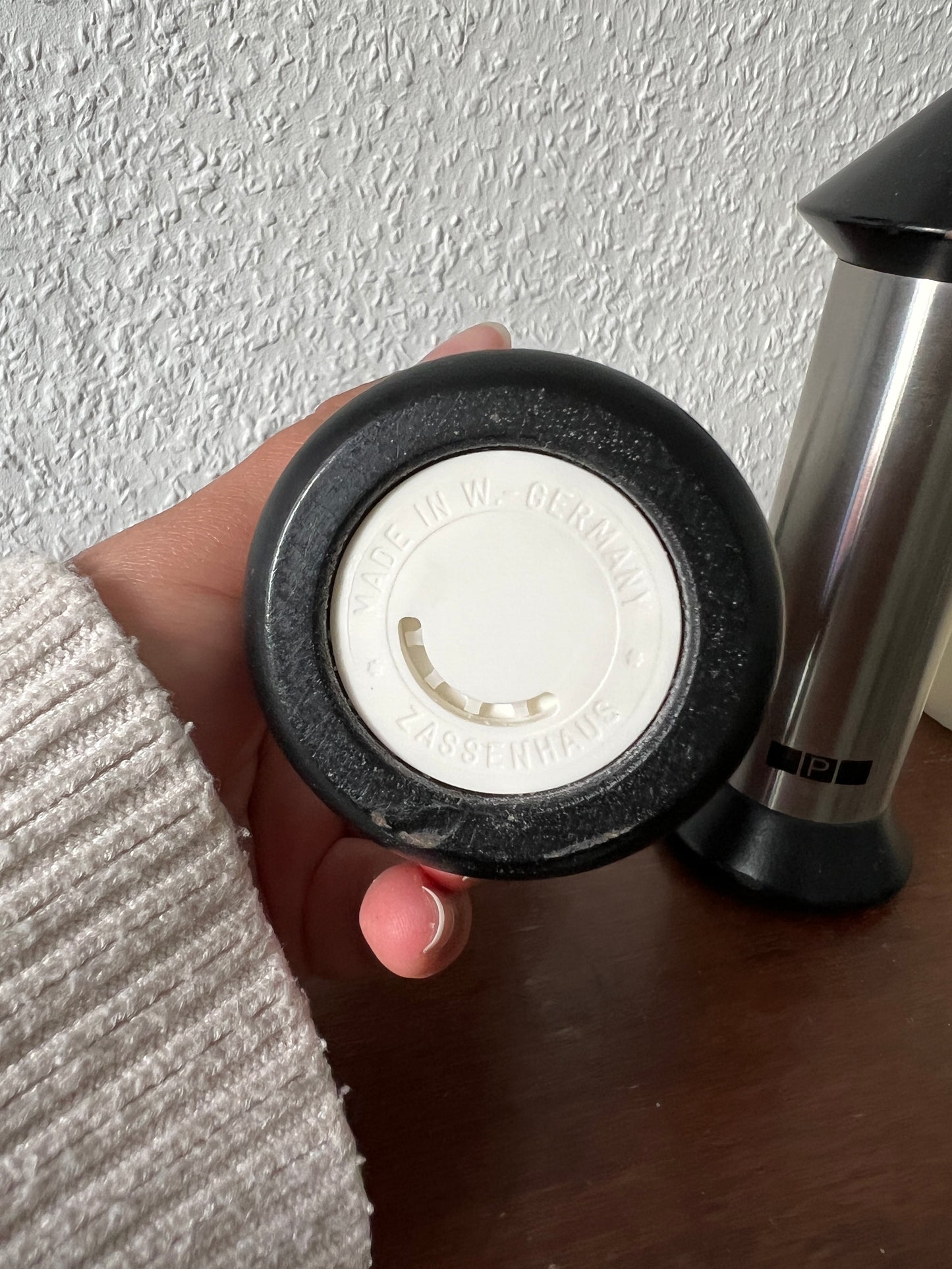 Zassenhaus Salz und Pfeffermühle Silber Edelstahl Schwarz Vintage 80er Midcentury Modern