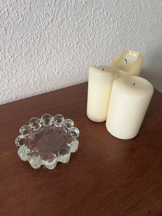 Bubble Glas Ablage Schale Aufbewahrung Schmuck Aschenbecher Kerzenhalter 1970er/80er Vintage MCM
