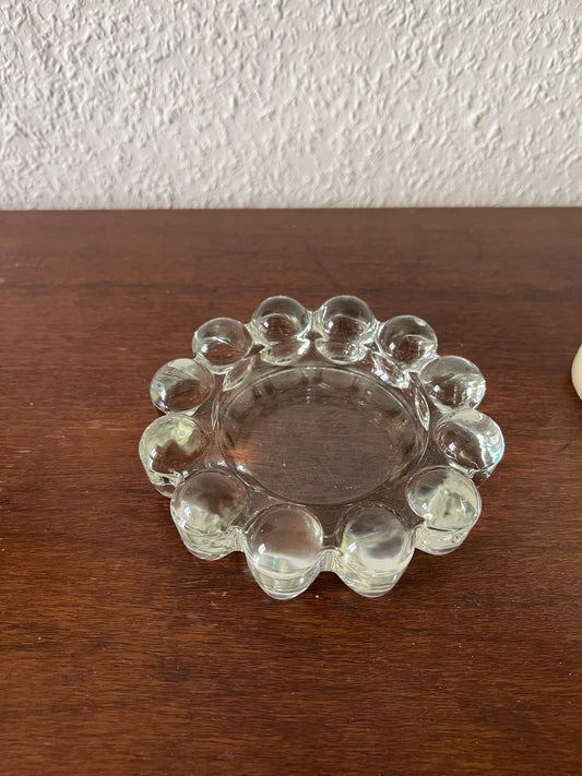Bubble Glas Ablage Schale Aufbewahrung Schmuck Aschenbecher Kerzenhalter 1970er/80er Vintage MCM