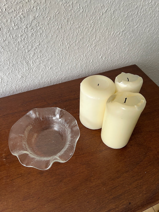 Gallo Kleine Glas Schüssel Schale Aufbewahrung gewellt Vintage 1980er