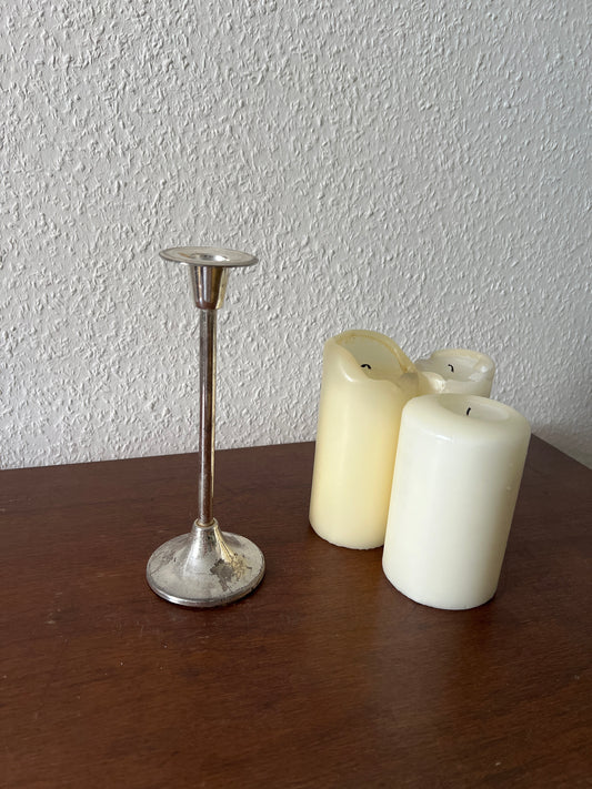 BMF candle holder silver-plated patina made of metal vintage 80s candlestick Mid Century Modern
