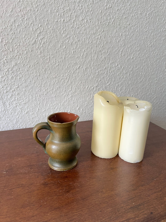Small green-brown vase jug vintage 80s