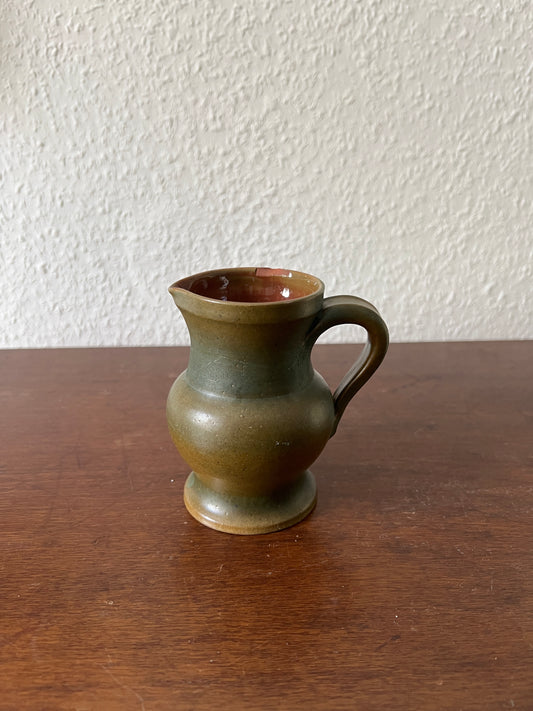 Small green-brown vase jug vintage 80s