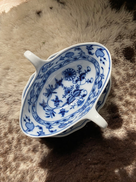 Meissen Saucière Zwiebelmuster Blau & Weiß Vintage