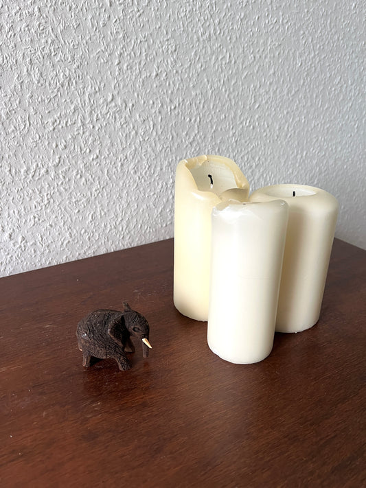 Elefant Holzfigur Braun Klein Vintage geschnitzt Handmade Afrikanisch Skulptur