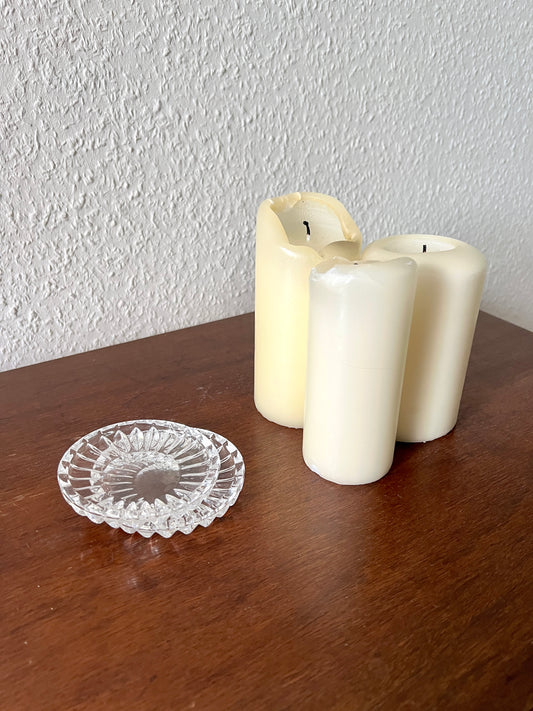 Kristallglas Untersetzer 2er Set Aufbewahrung Vintage 1980er